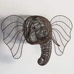 Wire Elephant Head Wall Mount