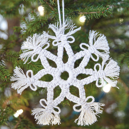 Macrame Snowflake Ornament Set of 4