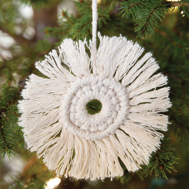 Macrame Wreath Ornament Set of 4