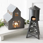 Christmas Silo Galvanized Luminary