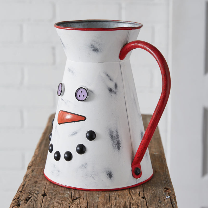 Wintry Snowman Decorative Pitcher