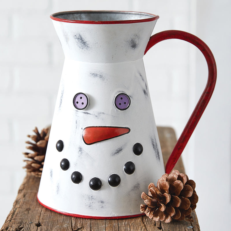 Wintry Snowman Decorative Pitcher