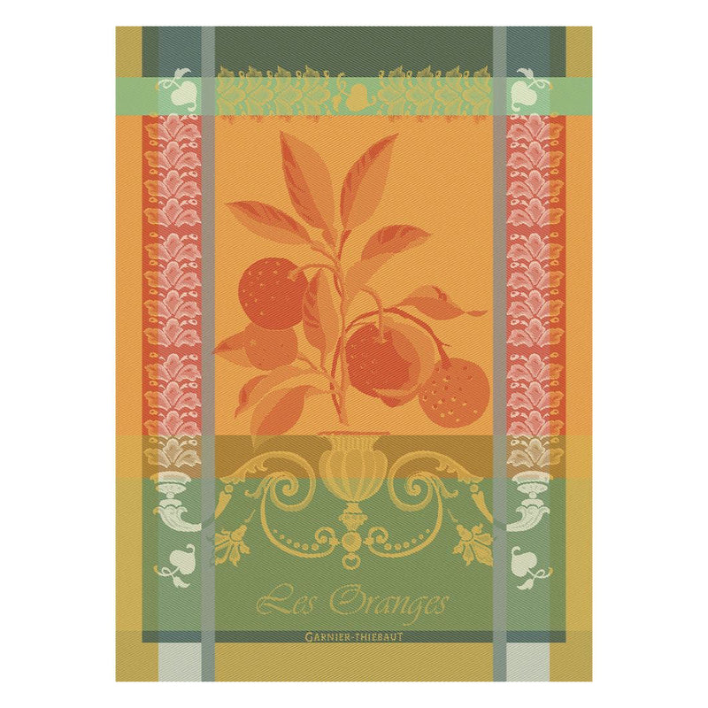 Garnier Thiebaut Les Oranges Mandarine Jacquard Kitchen Towel Set of 4