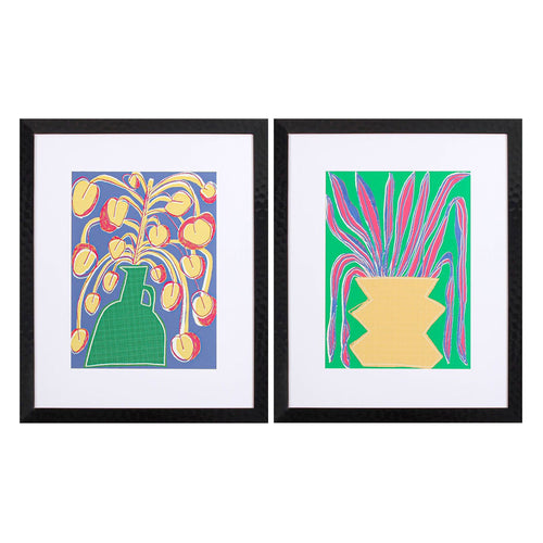 Folk Floral B Framed Art Set of 2