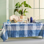 Garnier Thiebaut Mille Rameaux Bleu Jacquard Tablecloth