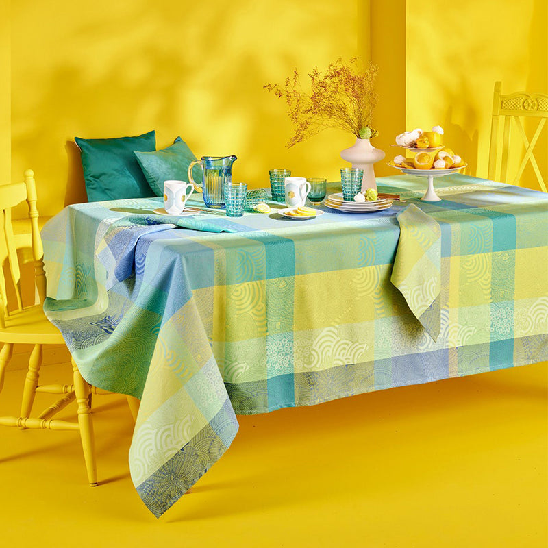 Garnier Thiebaut Mille Rainures Atoll Jacquard Tablecloth