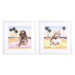 Popp Sun Lovin Pups Framed Art Set of 2