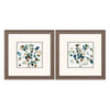 Jensen Blue Leaves Branch Framed Art Set of 2