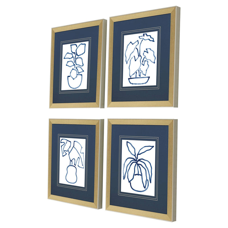 Hegre Native Plants Framed Art Set of 4