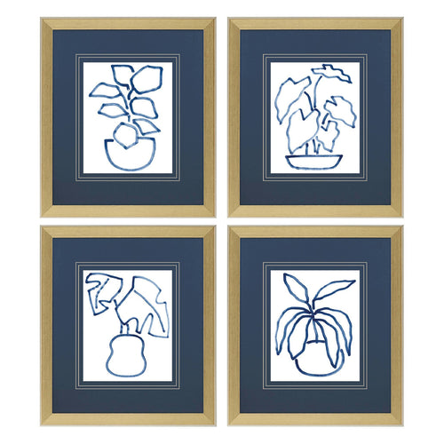 Hegre Native Plants Framed Art Set of 4