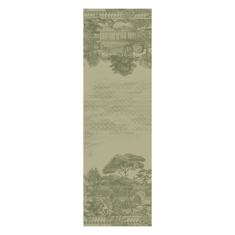 Garnier Thiebaut Jardin Spirituel Olive Jacquard Tablerunner