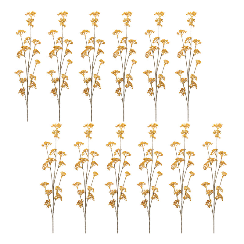 Golden Patrina Spray Faux Plant Stem Set of 12