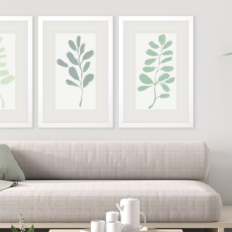 Vess Soft Sprig Trio III Framed Art