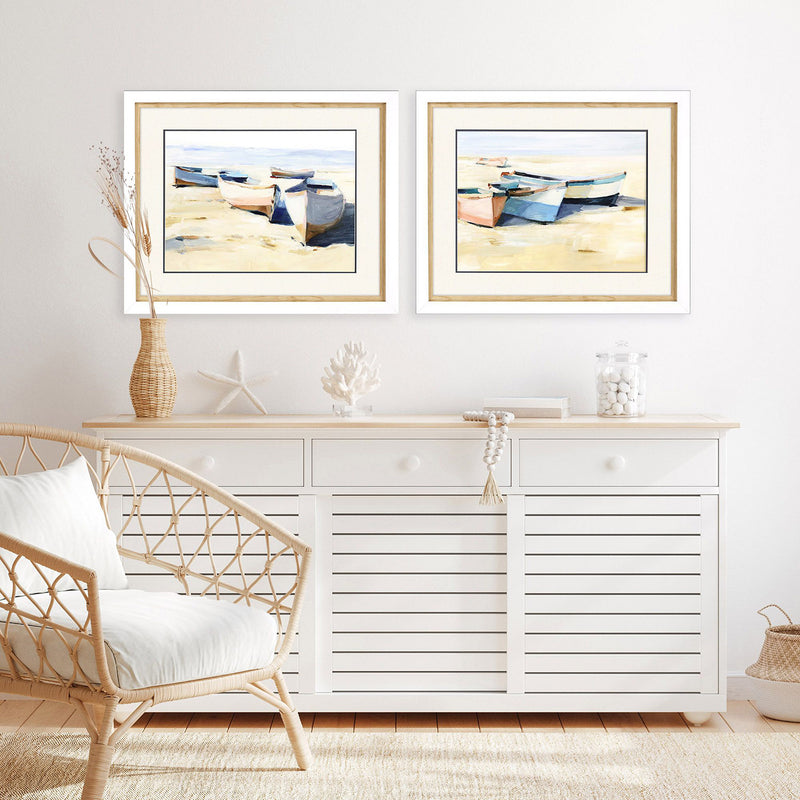 Brent Beached Boats Framed Art Set of 2