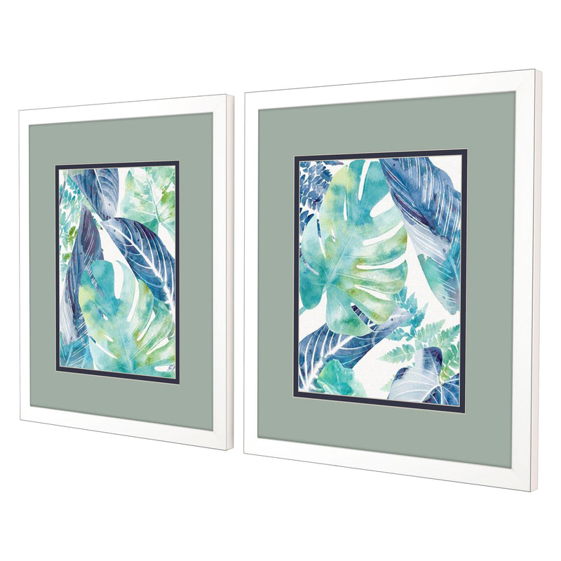 Allen Palms Watercolor Framed Art Set of 2