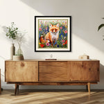 Roozbeh Patchwork Fox Framed Art