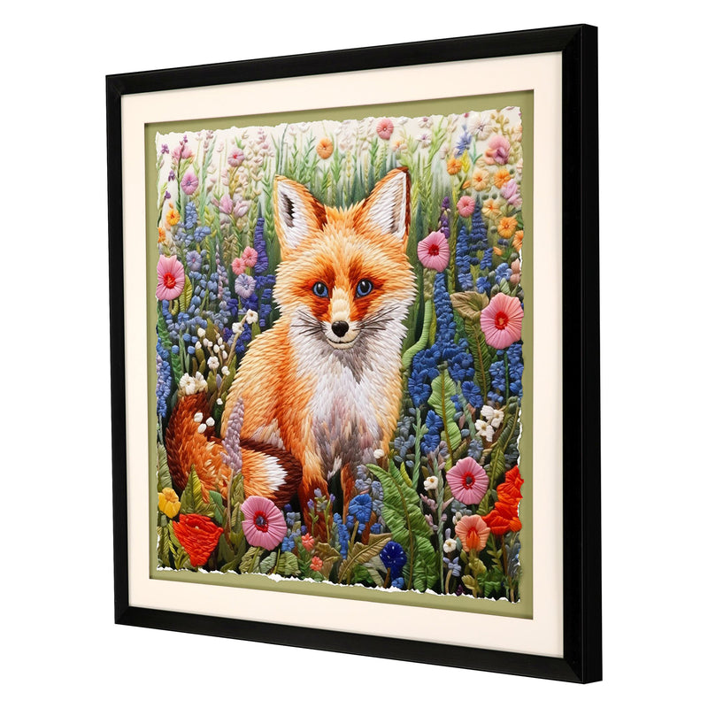 Roozbeh Patchwork Fox Framed Art