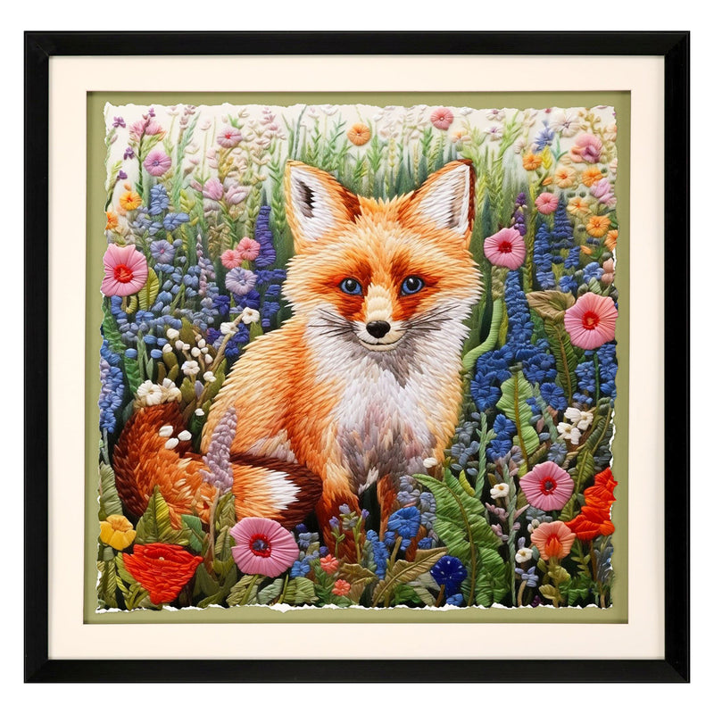 Roozbeh Patchwork Fox Framed Art