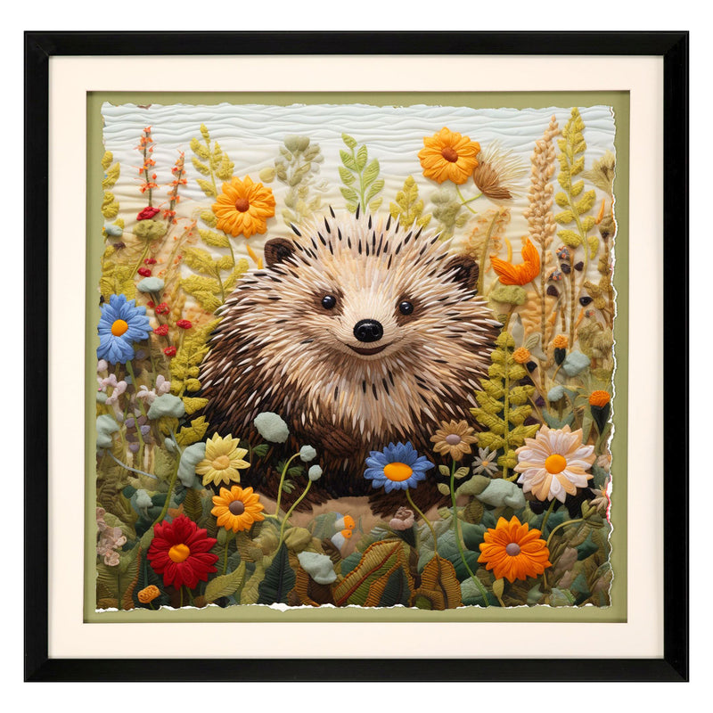 Roozbeh Patchwork Hedgehog Framed Art