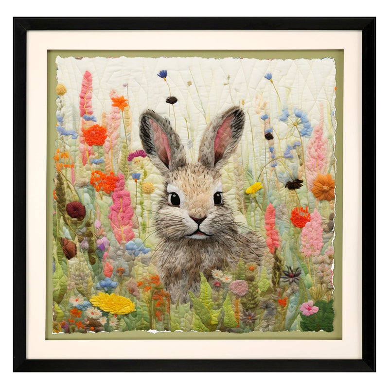 Roozbeh Patchwork Rabbit Framed Art