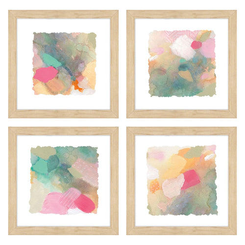 Robinson Seagrass Pastels Framed Art Set of 4