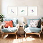 Inspire Studio Conversation Birds I Framed Art Set of 3