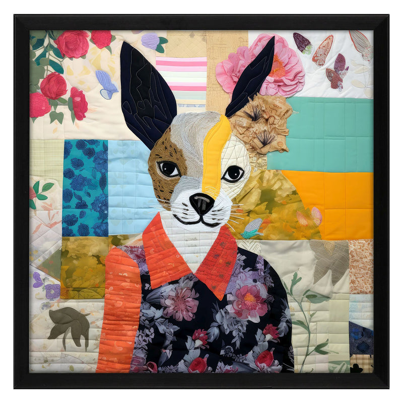 Powers Patchwork Dog I Framed Art