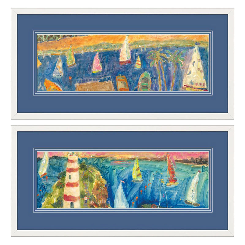 Woodard Sitting on the Dock Framed Art Set of 2