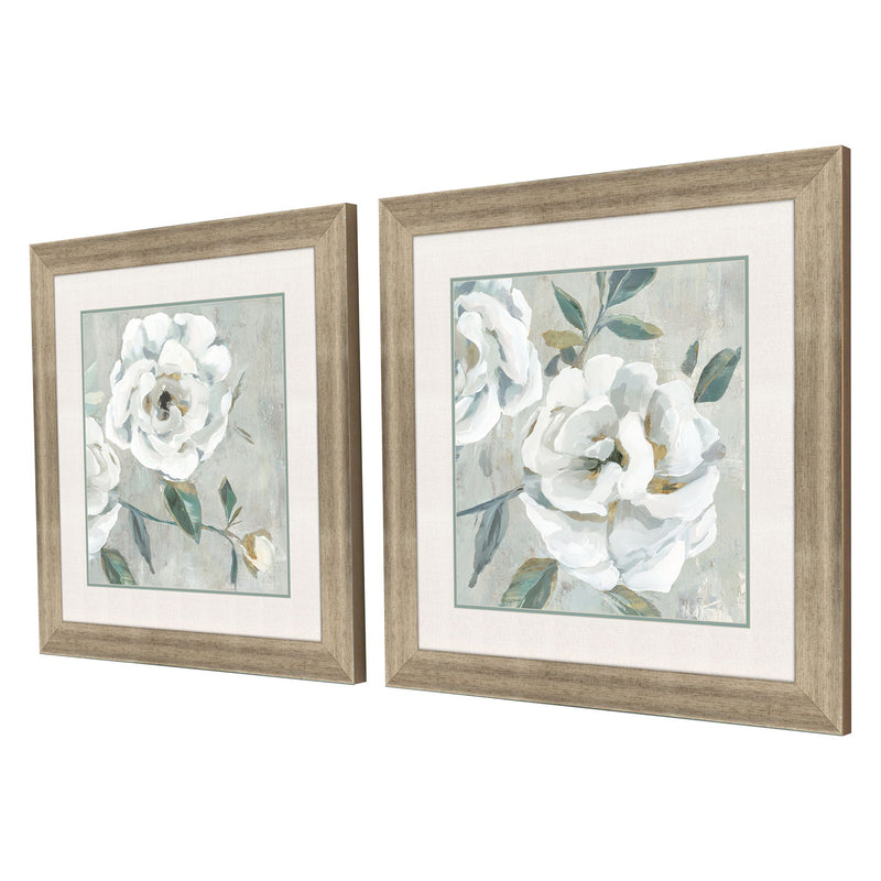 Aria K White Florals Framed Art Set of 2