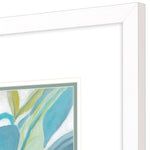 Vess Aqua Tropical Leaves II Framed Art