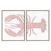 Jetty Spotted Lobster Framed Art Set of 2