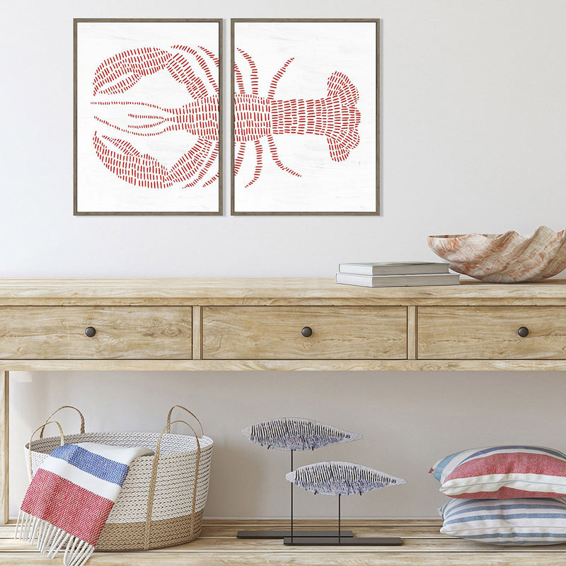 Jetty Spotted Lobster Framed Art Set of 2