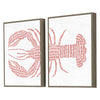 Jetty Spotted Lobster Framed Art Set of 2