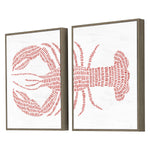 Jetty Spotted Lobster Framed Art Set of 2