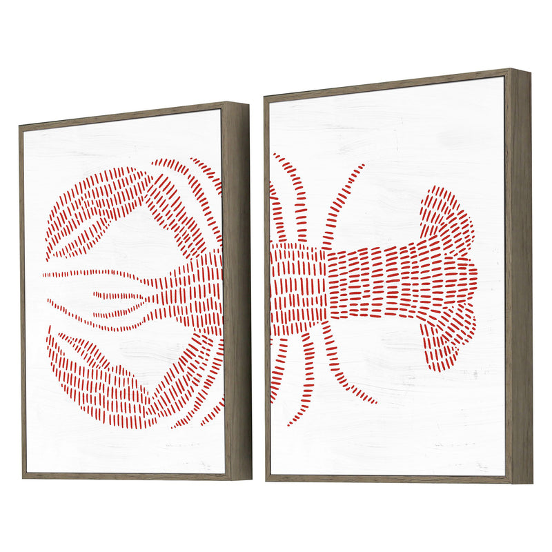 Jetty Spotted Lobster Framed Art Set of 2