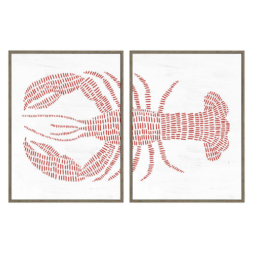 Jetty Spotted Lobster Framed Art Set of 2