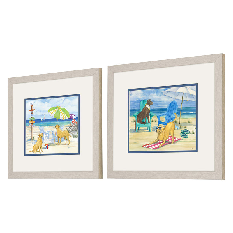 Brent Dog Beach Day Duo Framed Art Set of 2