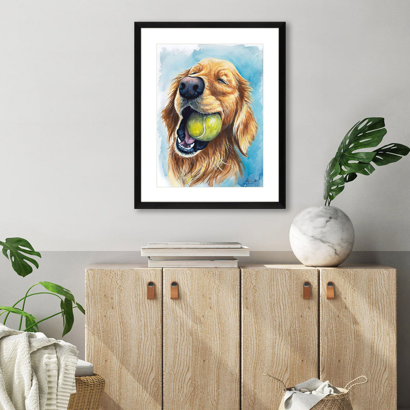 Kivi Ball is Life - Golden Framed Art