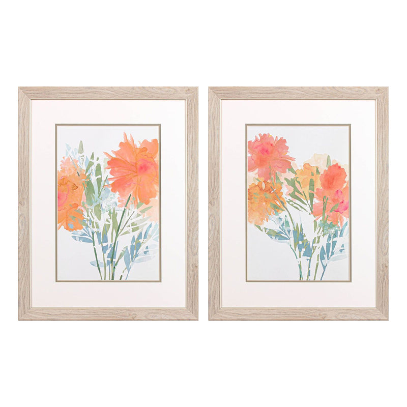 Kouta Fresh Orange Poppies Framed Art Set of 2