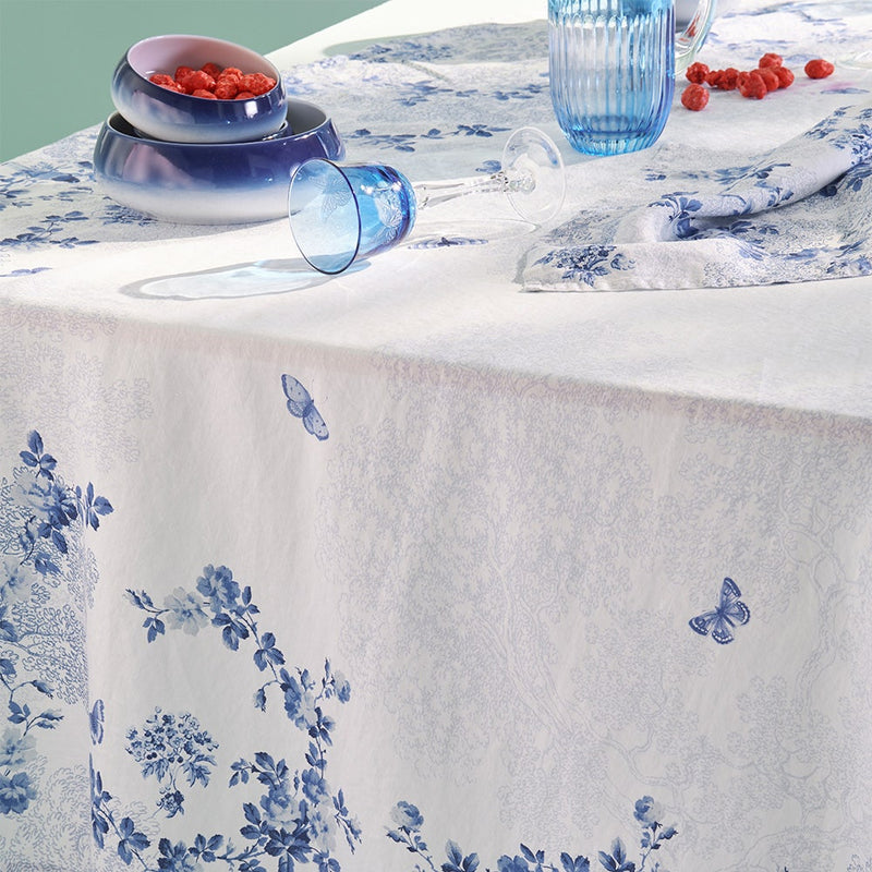 Garnier Thiebaut Voliere Blue Tablecloth