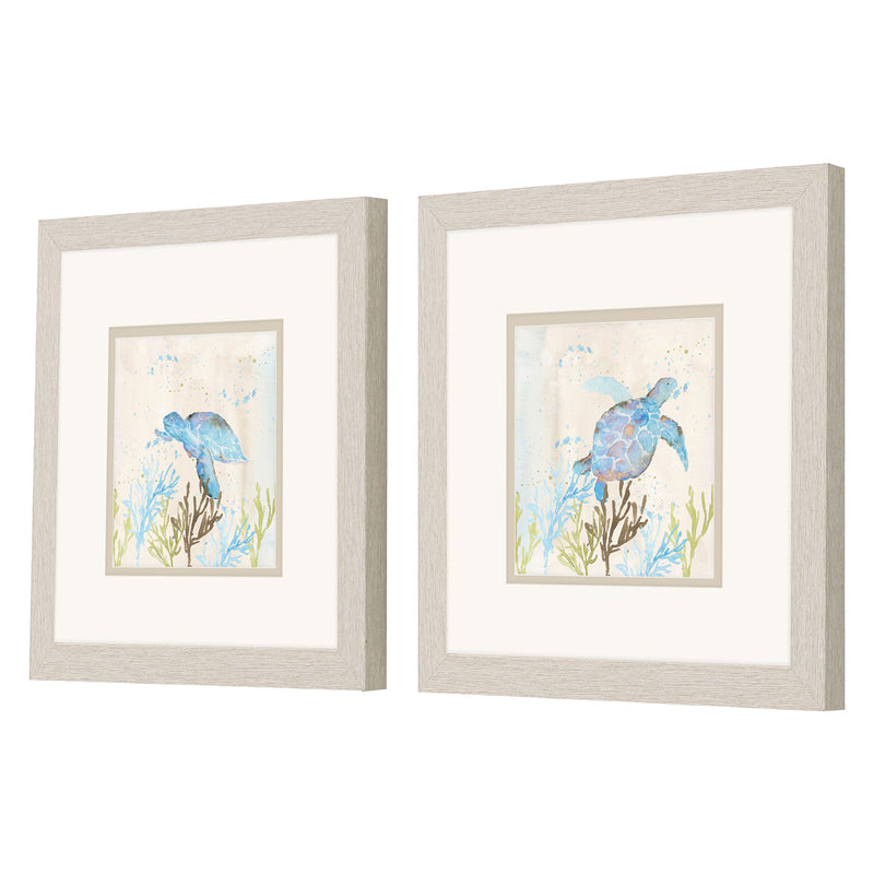 Price Blue Sea Turtle Framed Art Set of 2