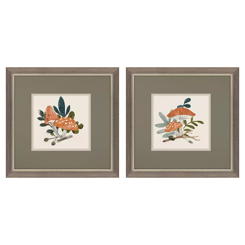 Nicoll Amanita Mushroom Framed Art Set of 2