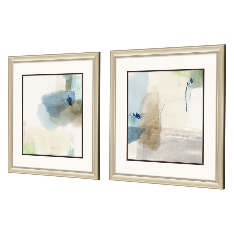 PI Studio Aquamarine Whispers Framed Art Set of 2