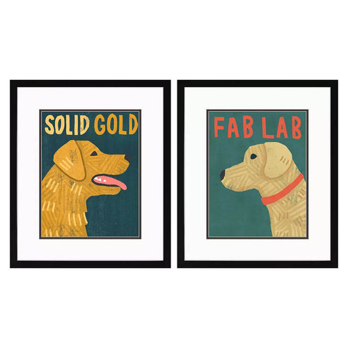 Inner Circle Dogs I Framed Art Set of 2