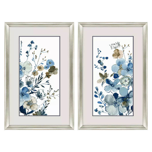 Jesen Blue Blooming Framed Art Set of 2