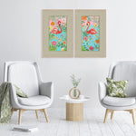 Swatland Flamingo Sunset Framed Art Set of 2