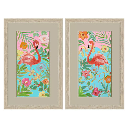 Swatland Flamingo Sunset Framed Art Set of 2