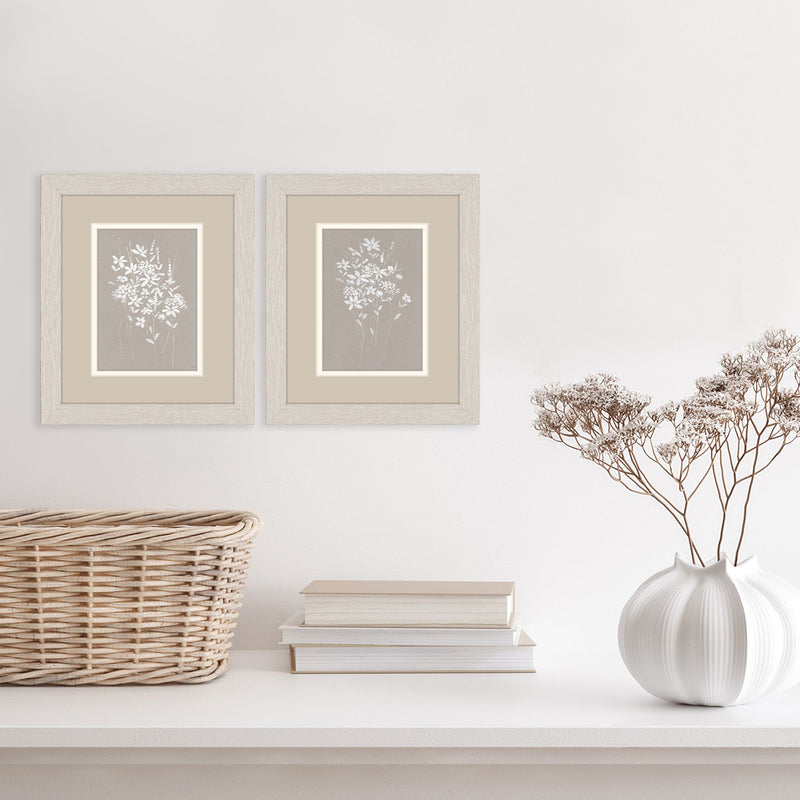 Swatland Delicate Botanicals Framed Art Set of 2