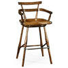 Jonathan Charles Casual Accents Tudor Studded Leather Bar Stool