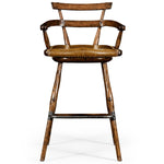 Jonathan Charles Casual Accents Tudor Studded Leather Bar Stool